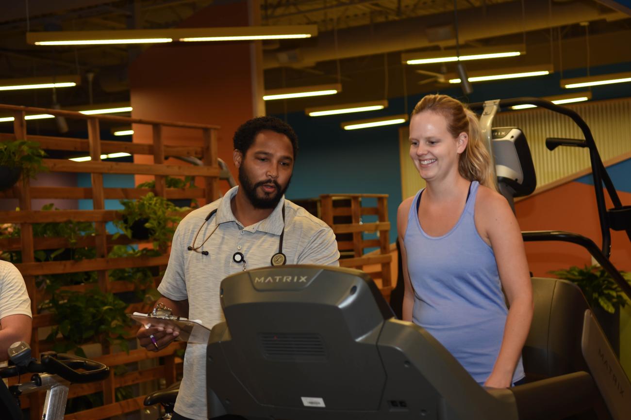 person on treadmill